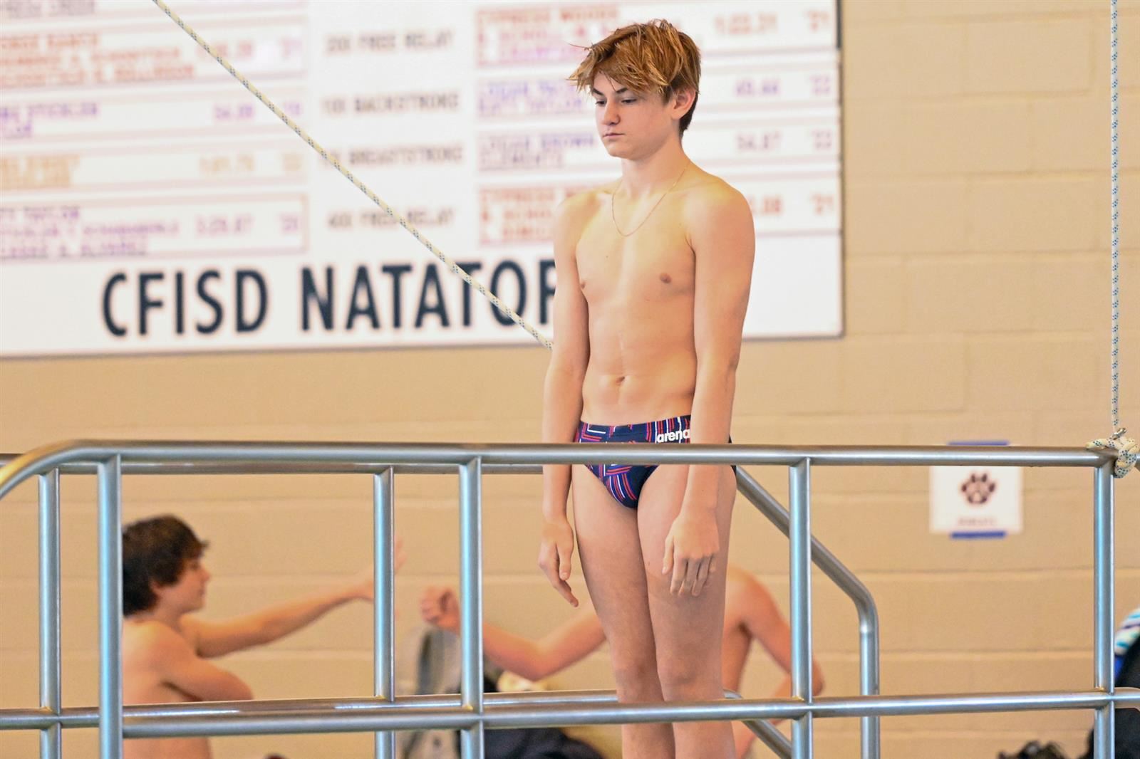 Cypress Springs High School junior Caden Feith was named the District 18-6A Boys’ Diver of the Meet. 
